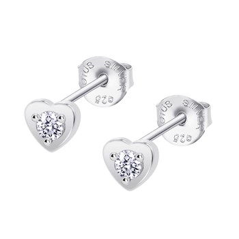 Puces d'oreilles Lotus Silver coeur