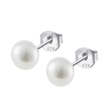 Clous d'oreilles Lotus Silver perle 6 mm