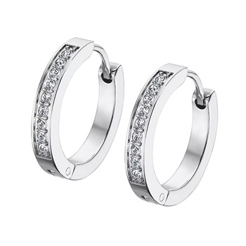 Créoles Lotus style serties d'oxydes de zirconium