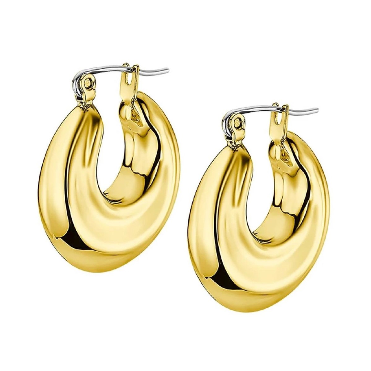 Boucles d'oreilles créoles Lotus style acier doré
epaisseur 8 mm
