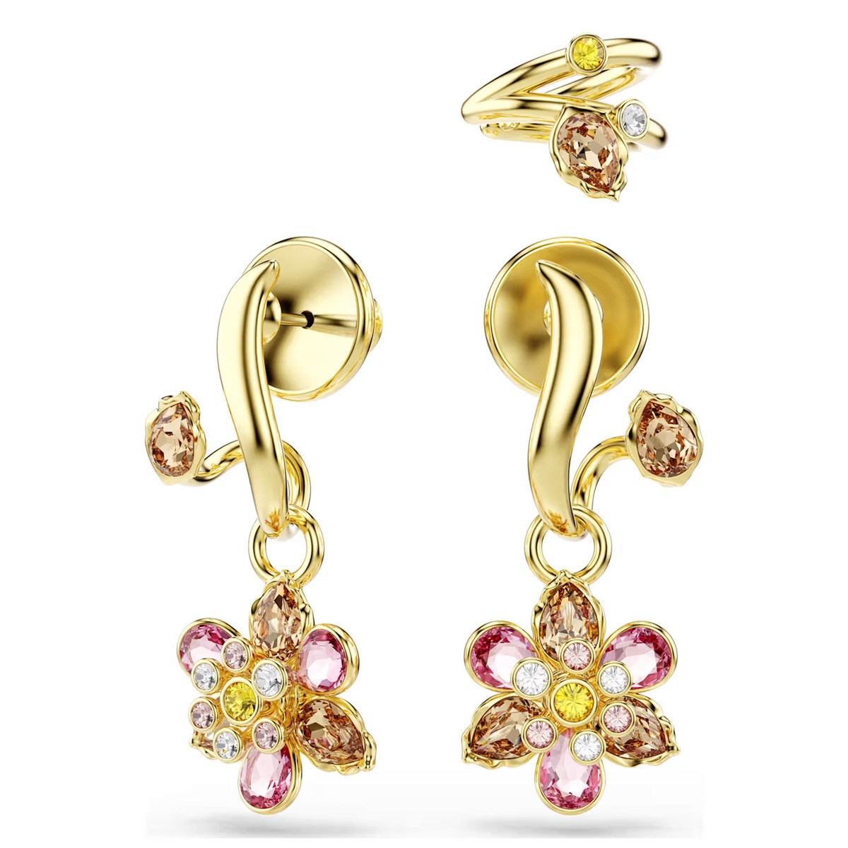 Parure boucles d'oreilles Swarovski Idyllia fleur - vue 2