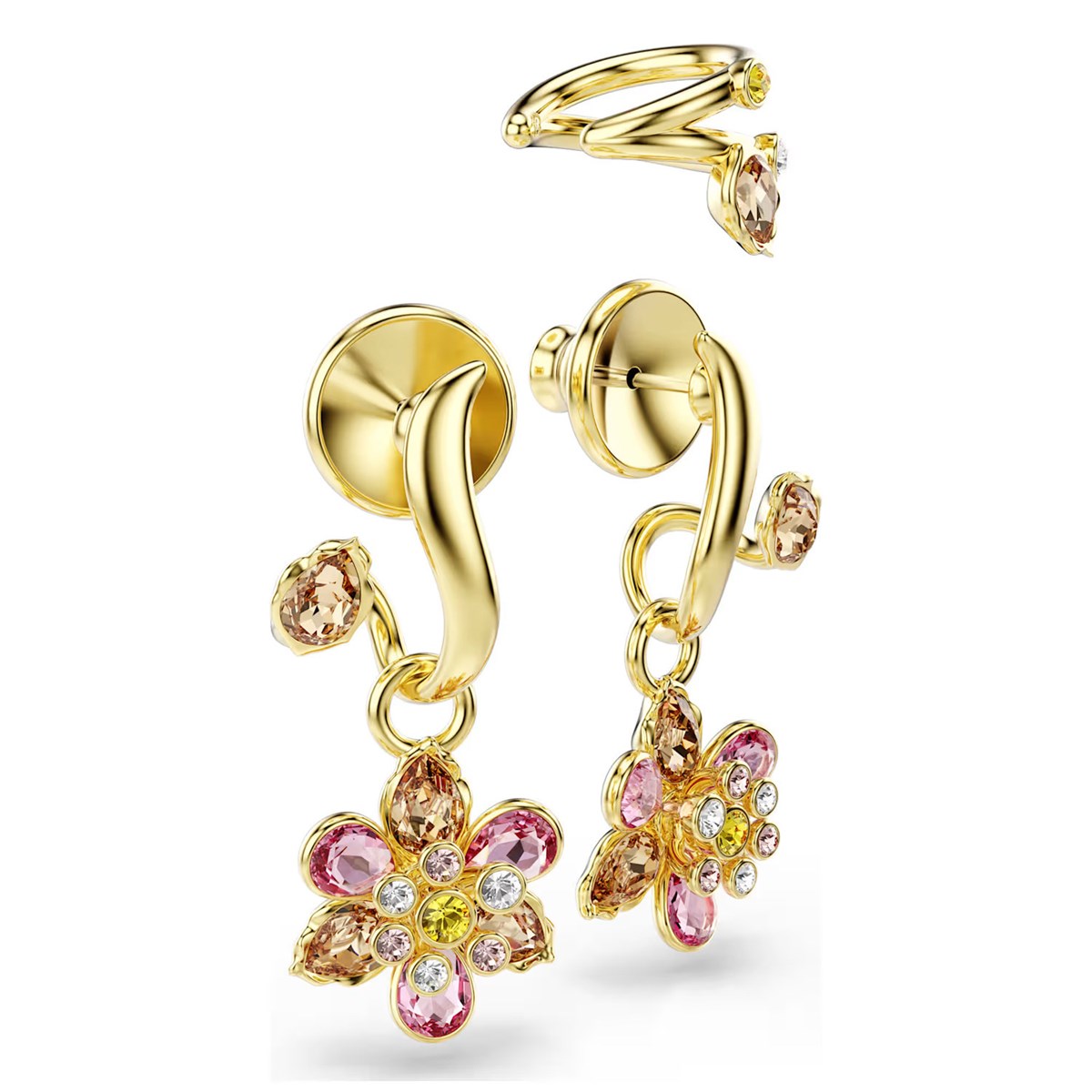 Parure boucles d'oreilles Swarovski Idyllia fleur - vue 3