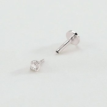 Piercing Agatha Paula argent rhodié et oxyde