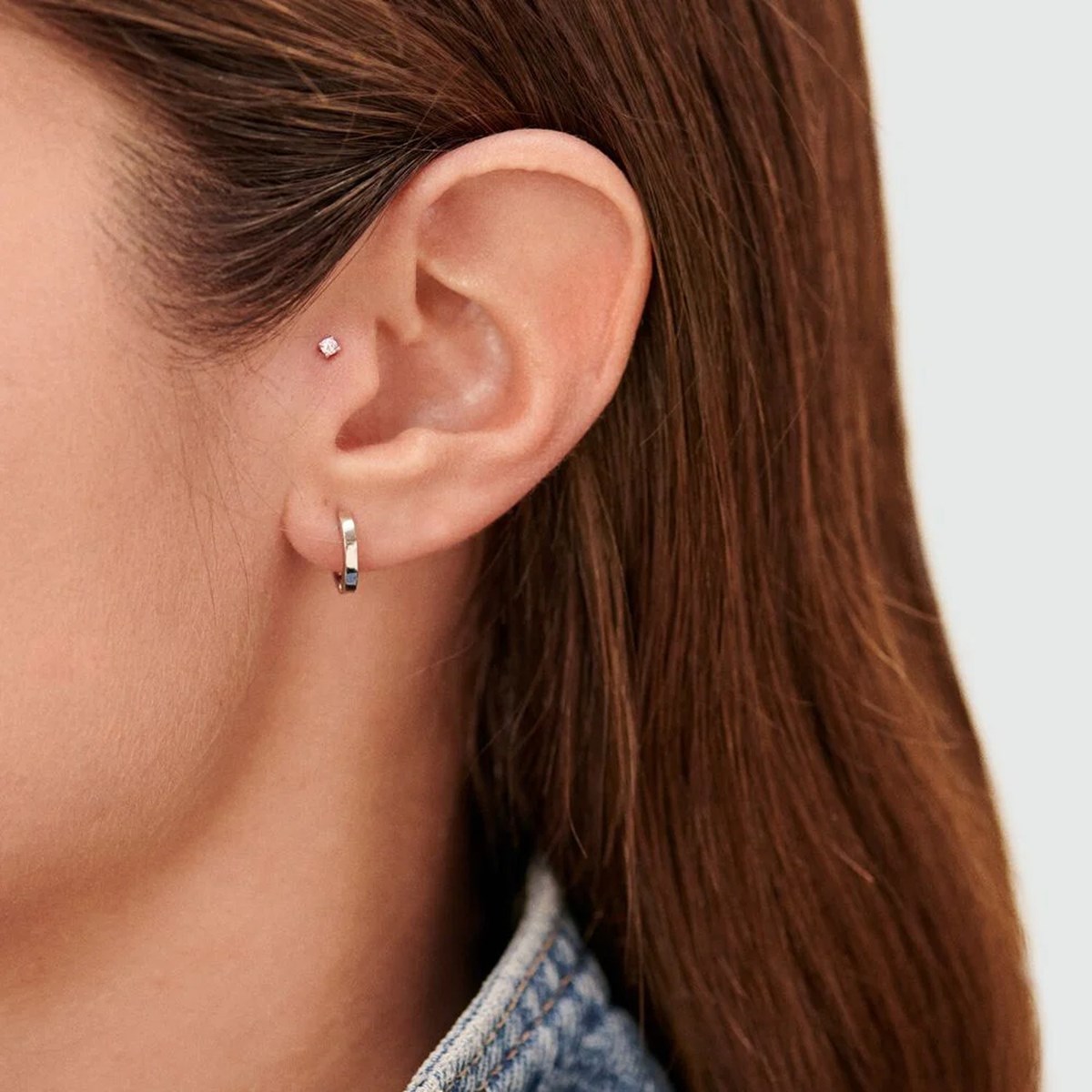 Piercing Agatha Paula argent rhodié et oxyde - vue 3