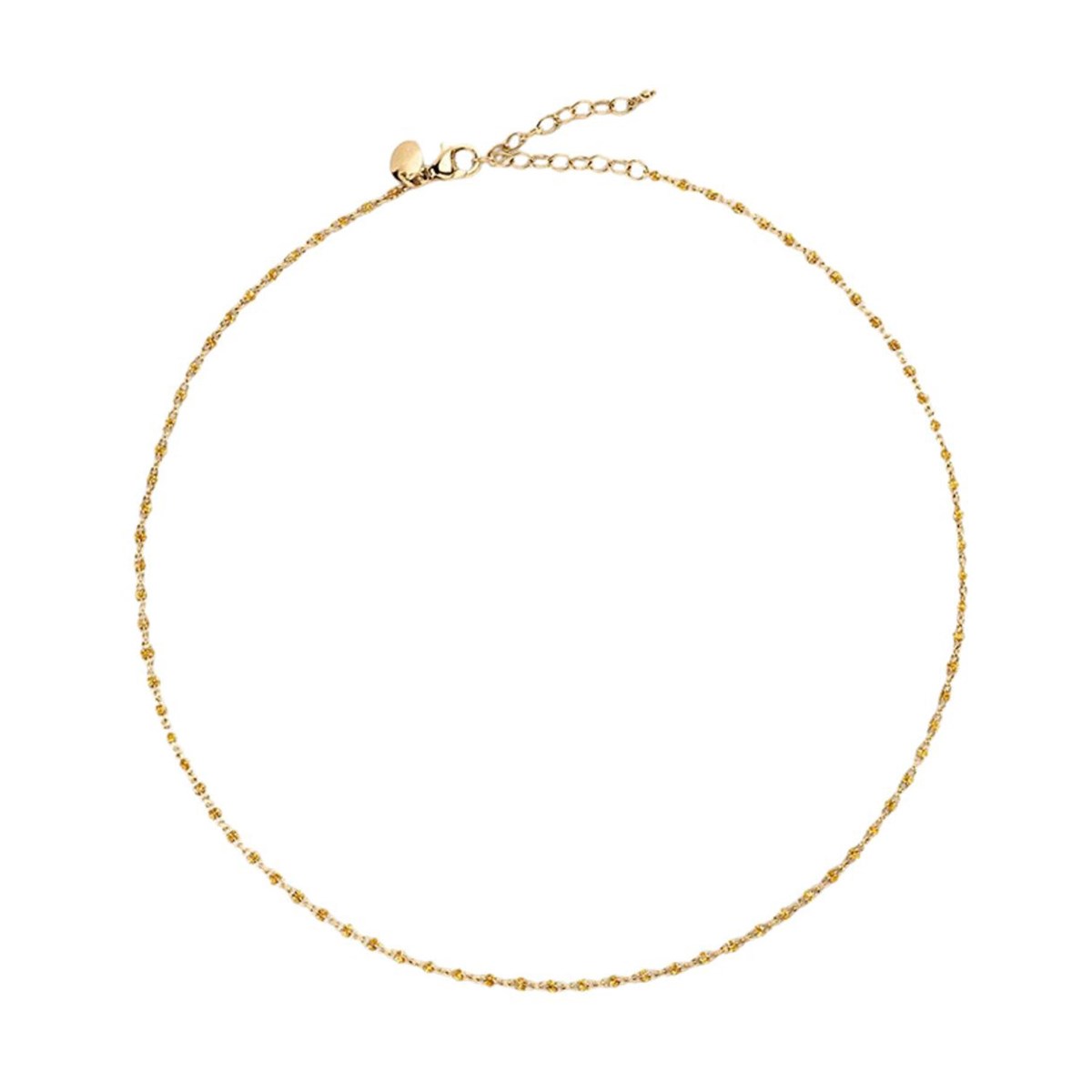 Collier Agatha Smarty acier et bille doré pailletté