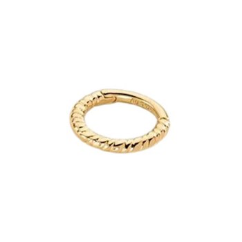 Piercing Agatha mini créole argent doré torsadé