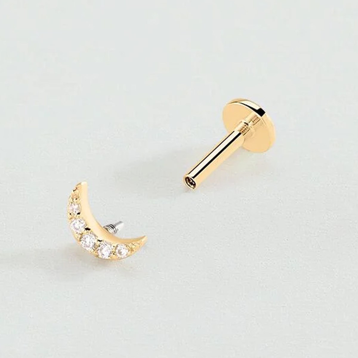 Piercing Agatha Paloma argent doré lune - vue 2