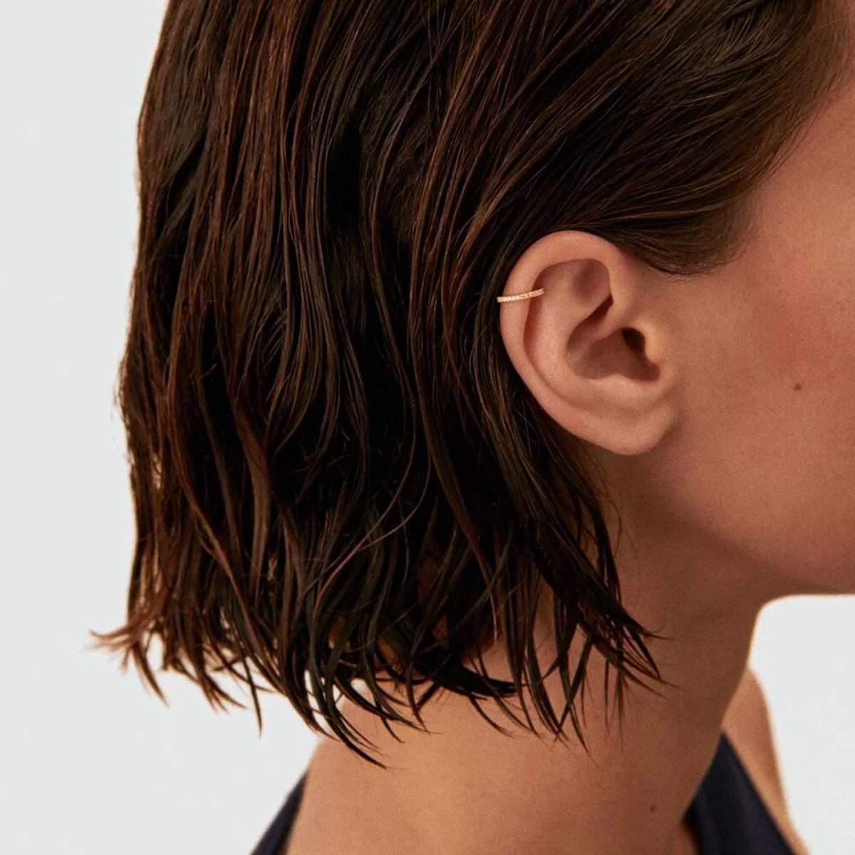 Piercing Agatha mini créole argent doré et oxydes
tragus ou hélix - vue 2