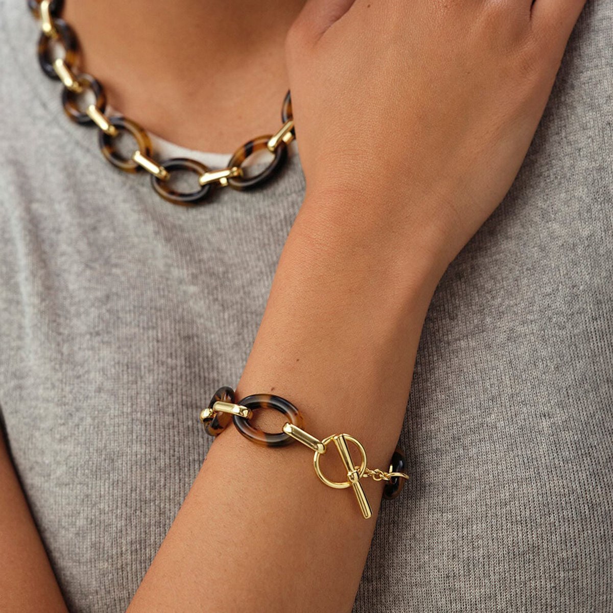 Collier Agatha Aria motifs écailles de tortue - vue 4
