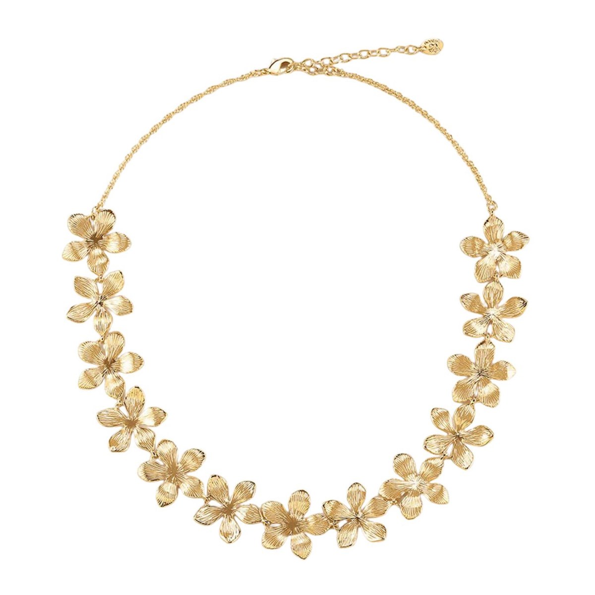 Agatha Bloom necklace golden brass flowers