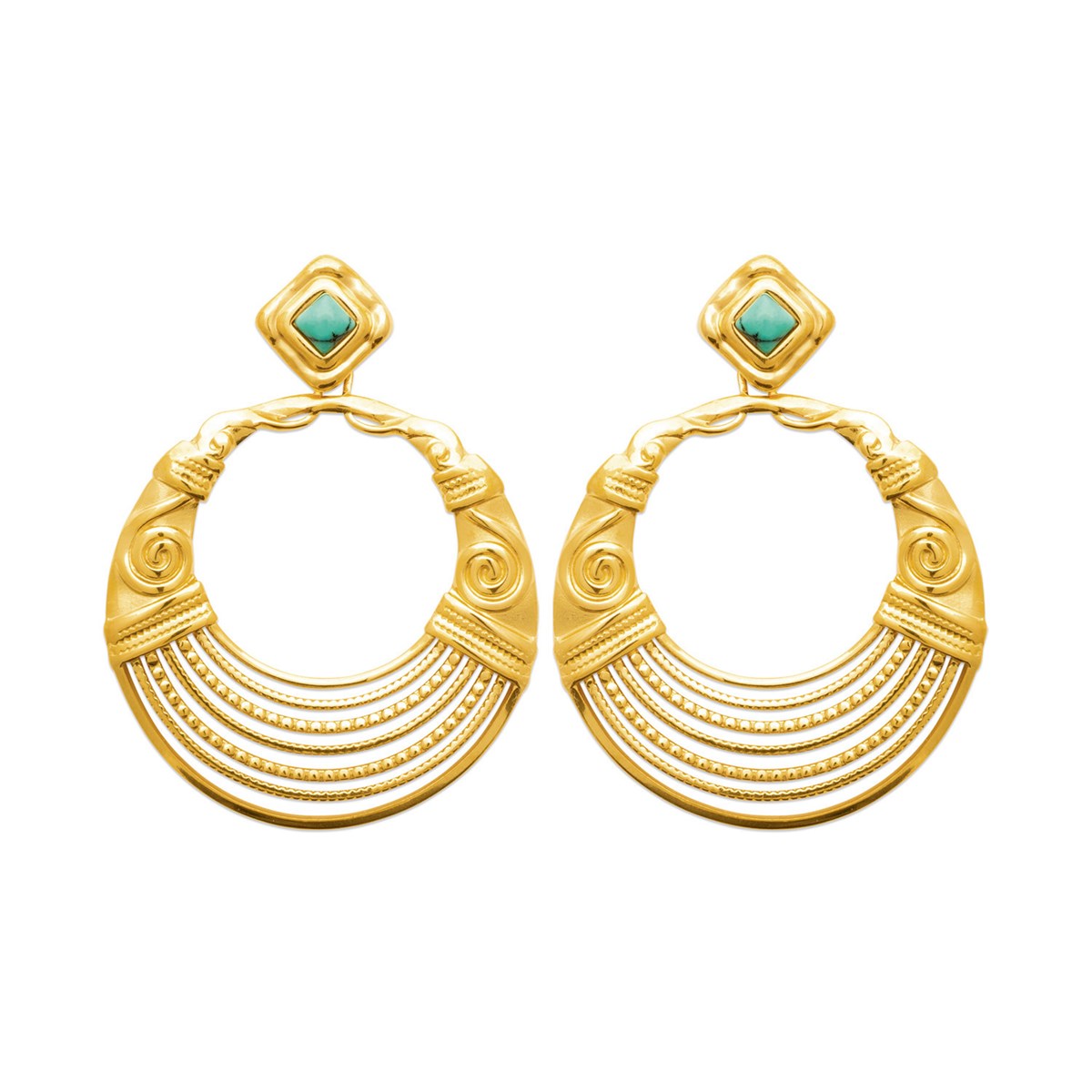 Boucles d'oreilles Brillaxis acier doré