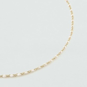 Collier Agatha Smarty doré et blanc