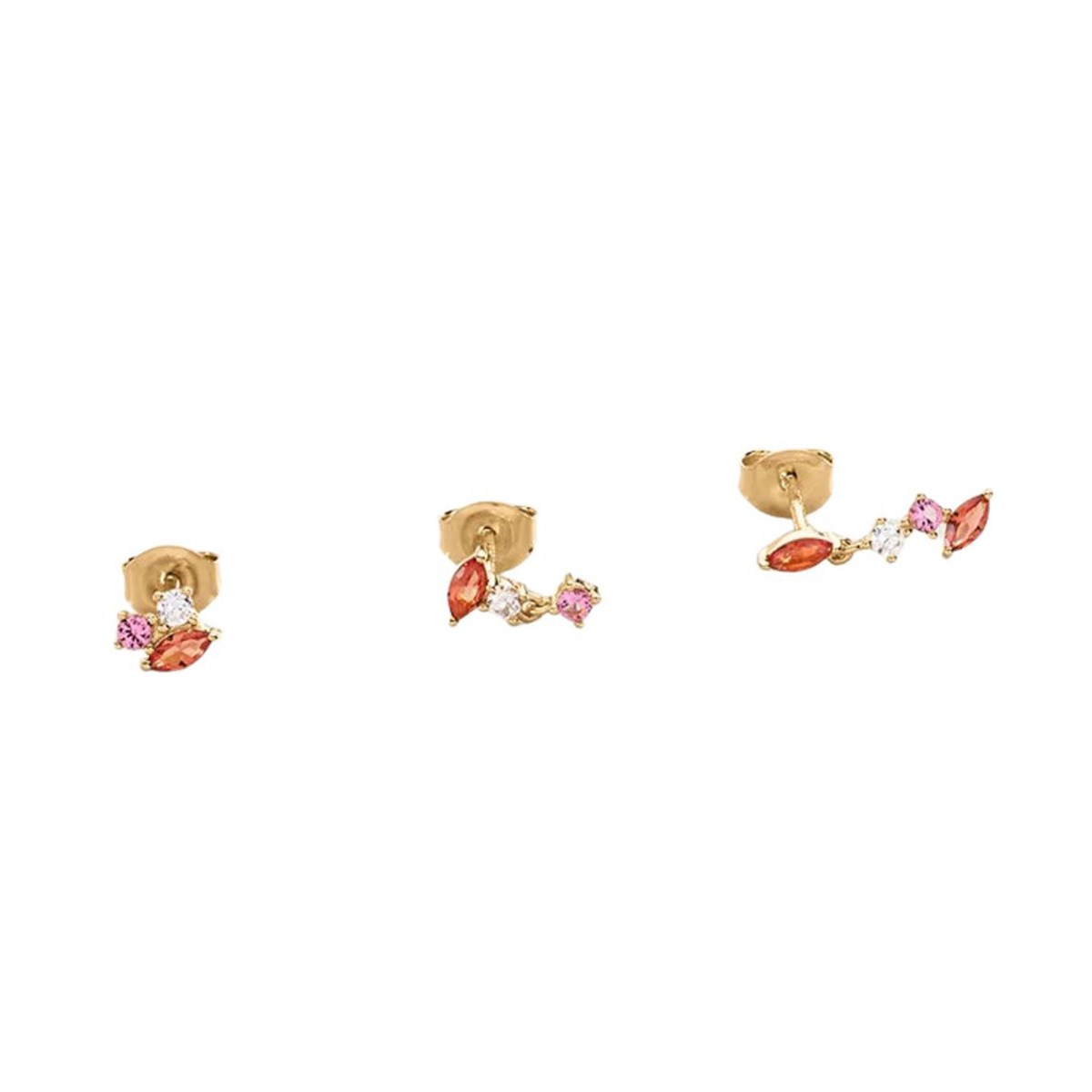Set de trois piercings puces Agatha Amas
argent doré et rose