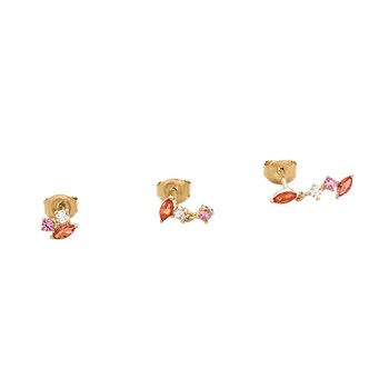 Set de trois piercings puces Agatha Amas
argent doré et rose