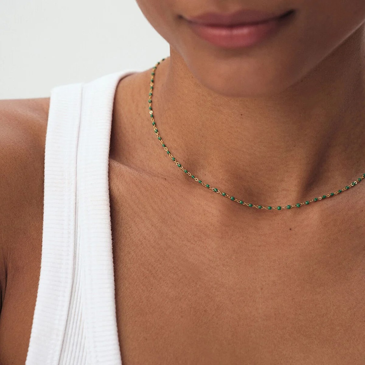 Collier Agatha Smarty doré et vert - vue 2