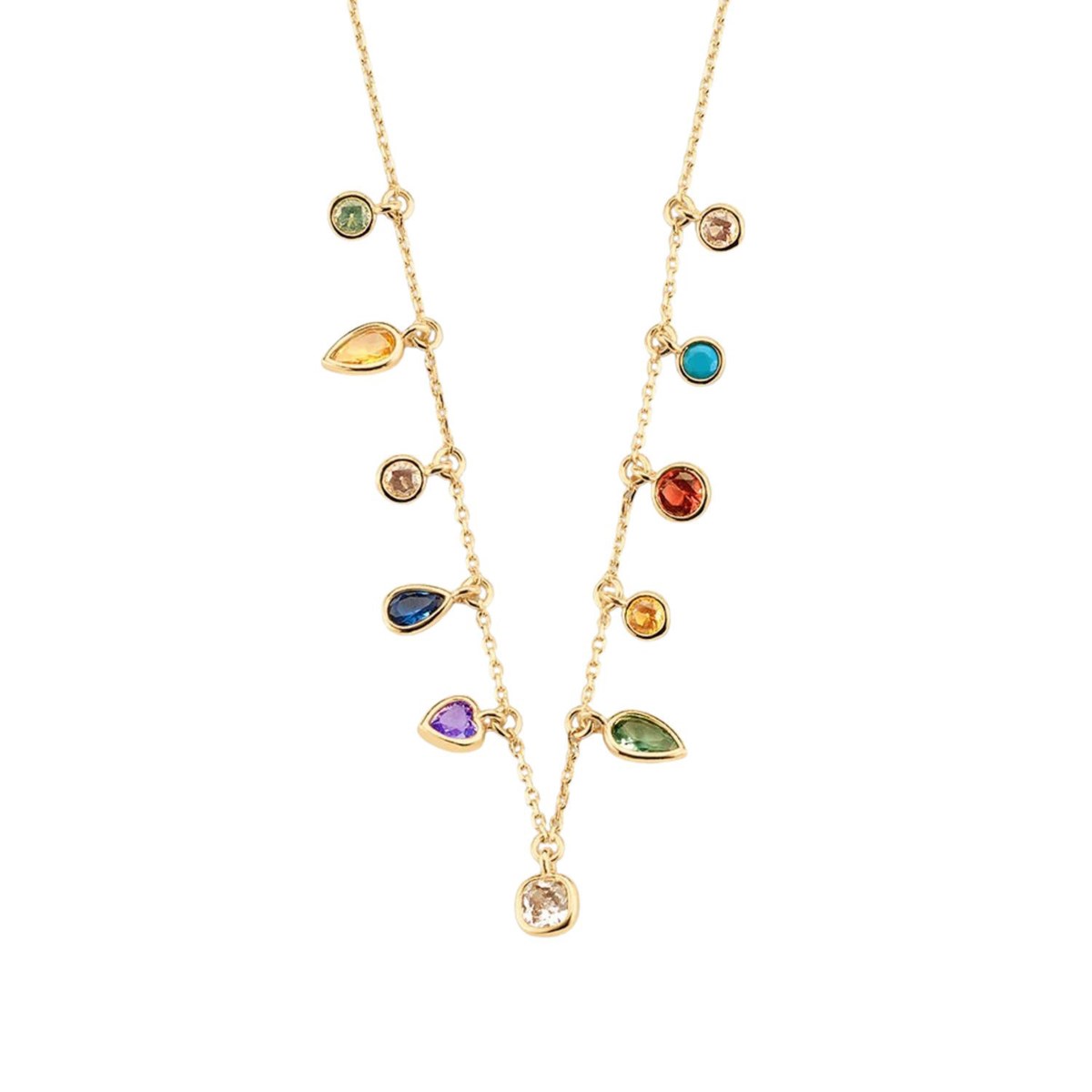 Collier ras du cou Agatha Candy laiton doré
pampilles oxydes multicolore