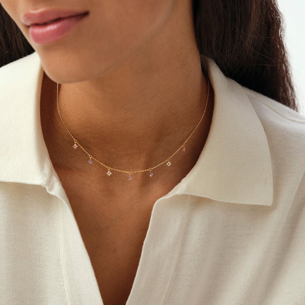 Agatha Beloved necklace pink tassels - view 2