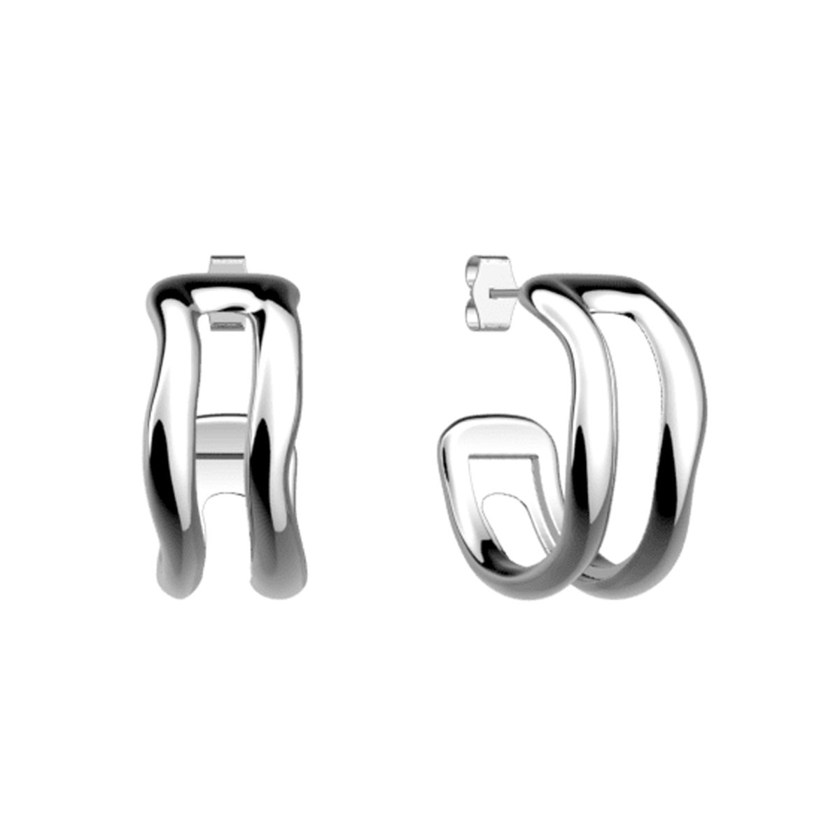 Boucles d'oreilles Les Georgettes Pure organique
argentées 8mm
