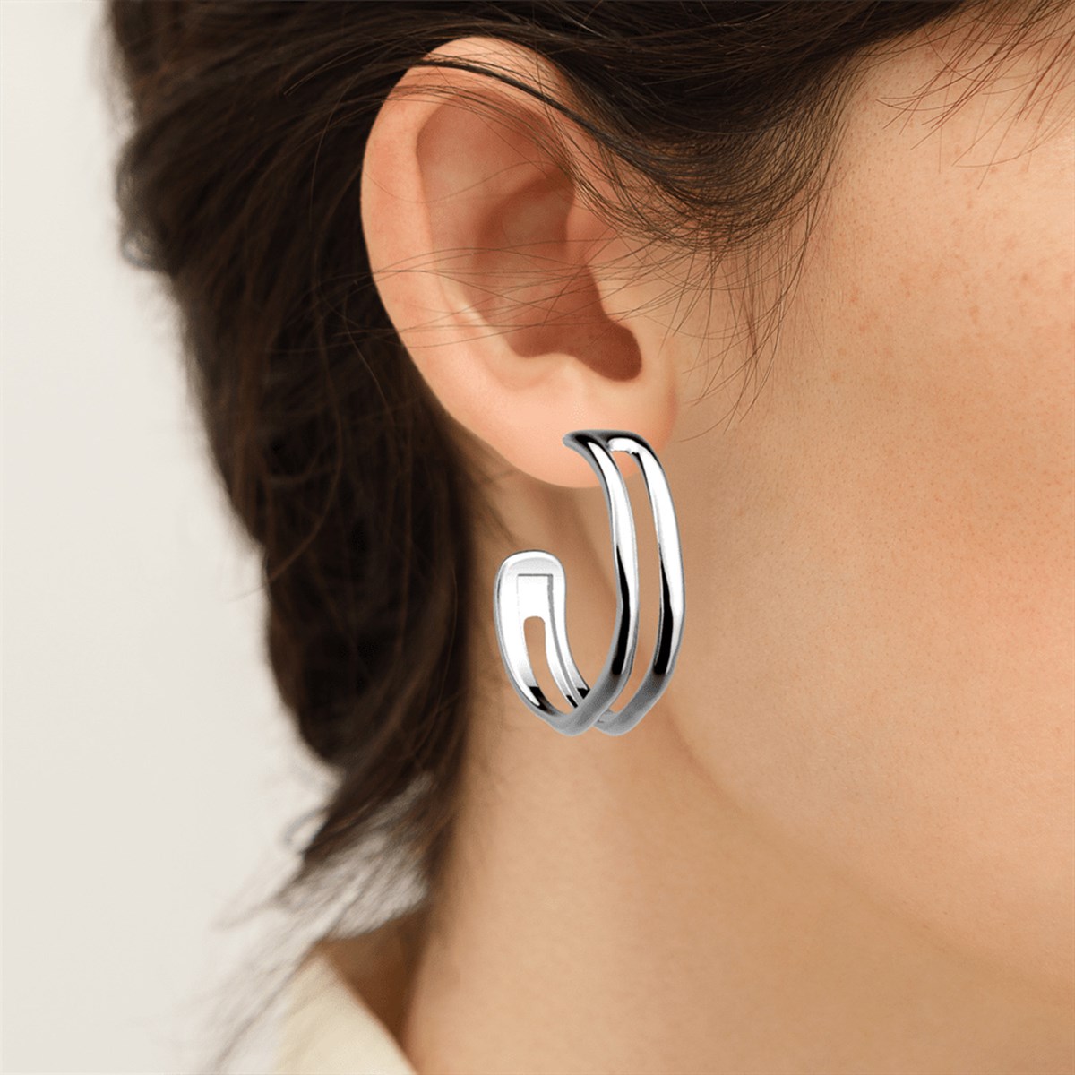 Boucles d'oreilles Les Georgettes Pure organique 6mm
argentées - vue 2