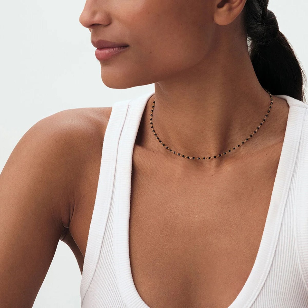 Collier Agatha Smarty doré et noir - vue 2