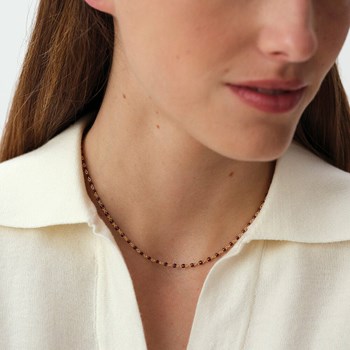 Collier Agatha Smarty doré et bordeaux