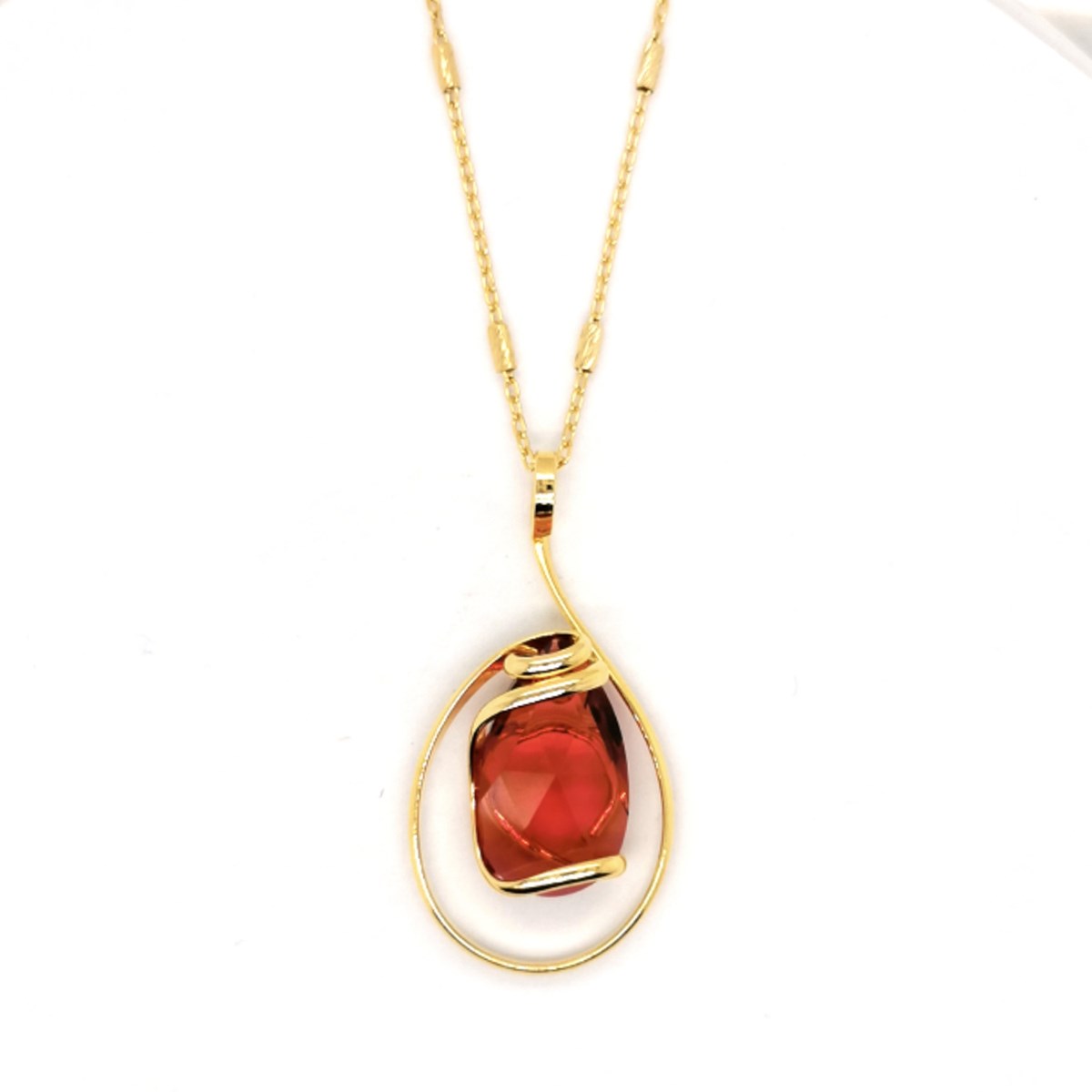 Andrea Marazzini mini druppel gouden/rode ketting