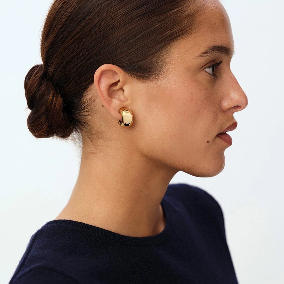 Boucles d'oreilles Agatha Turenne créoles à clip
dorées - vue 2