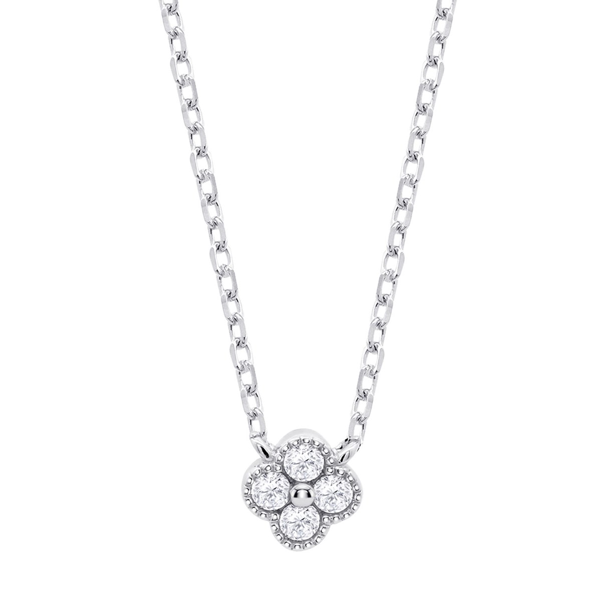 Collier Lotus Silver argent trèfle