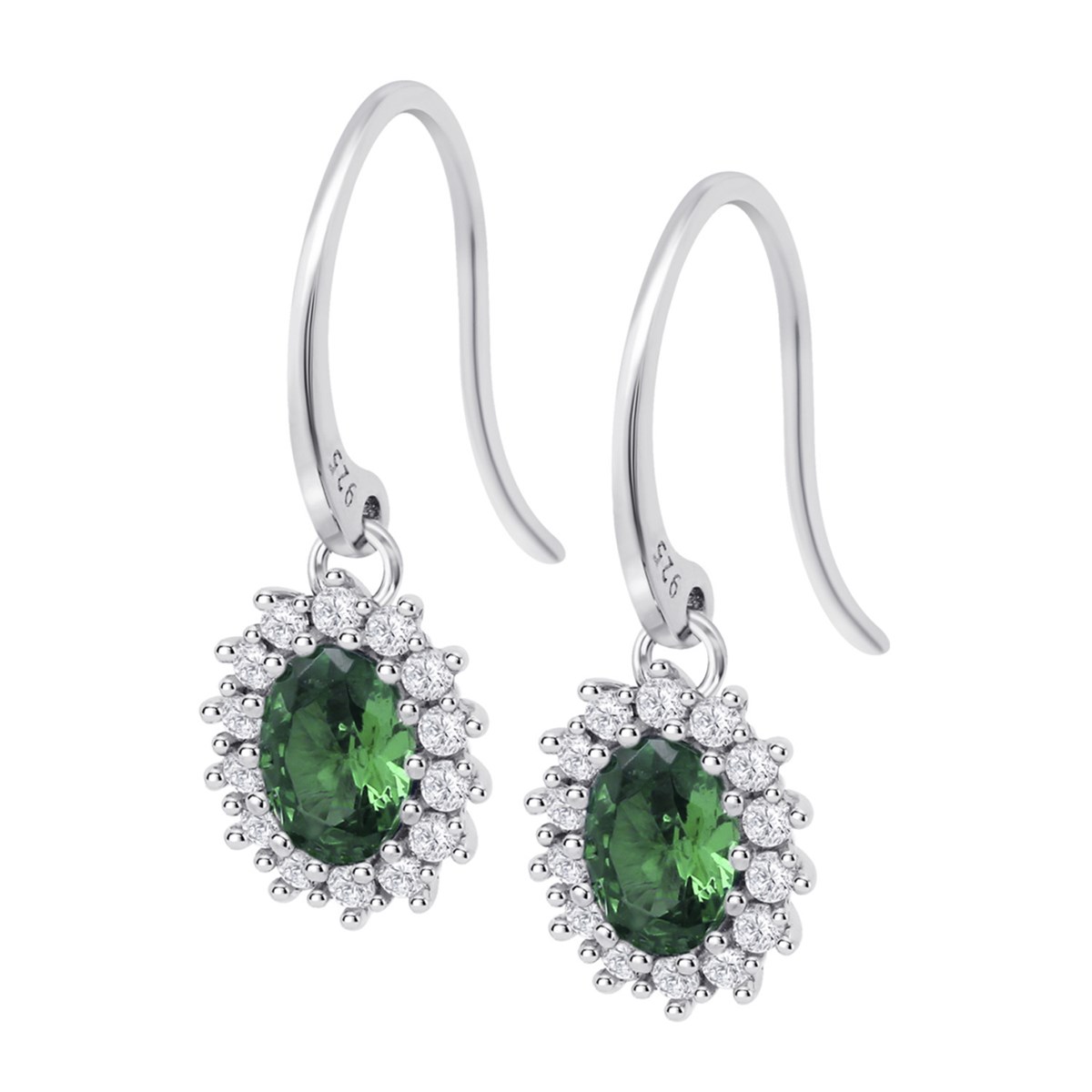 Boucles d'oreilles Lotus Silver argent marguerite
vert