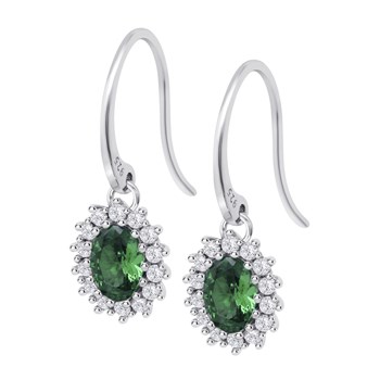 Boucles d'oreilles Lotus Silver argent marguerite
vert