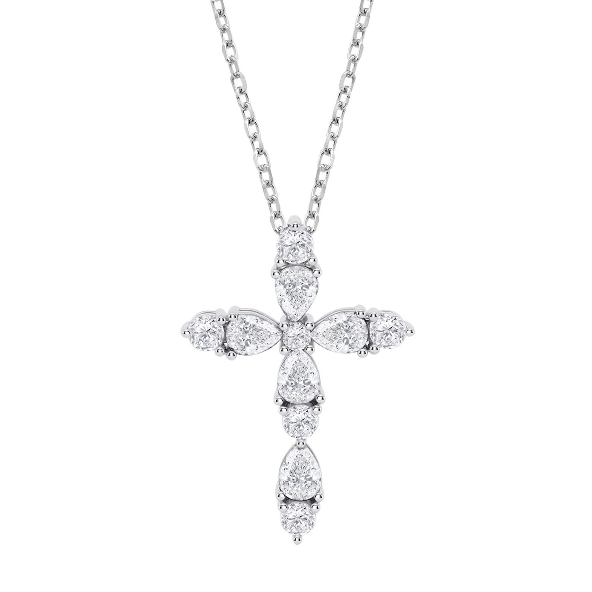 Collier Lotus Silver argent croix oxydes