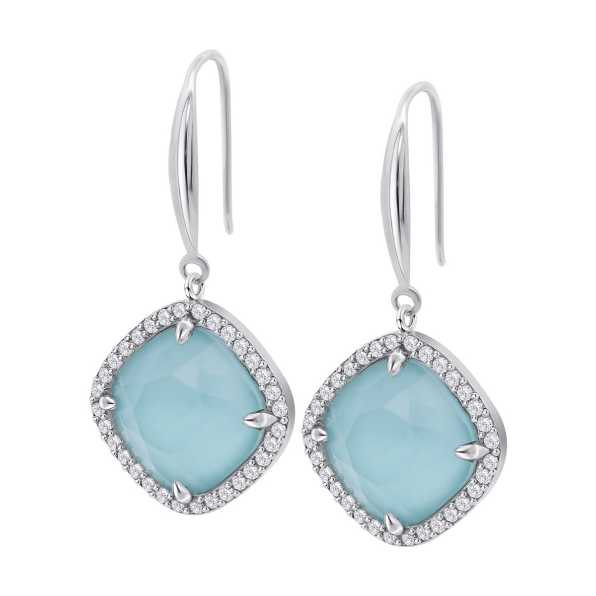 Boucles d'oreilles Lotus Silver argent coussin
turquoise