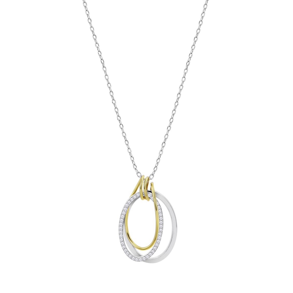 Collier Lotus Silver argent bicolore