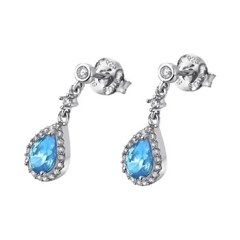 Boucles d'oreilles Lotus Silver argent goutte bleue