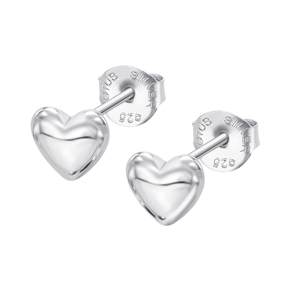 Boucles d'oreilles Lotus Silver argent coeur