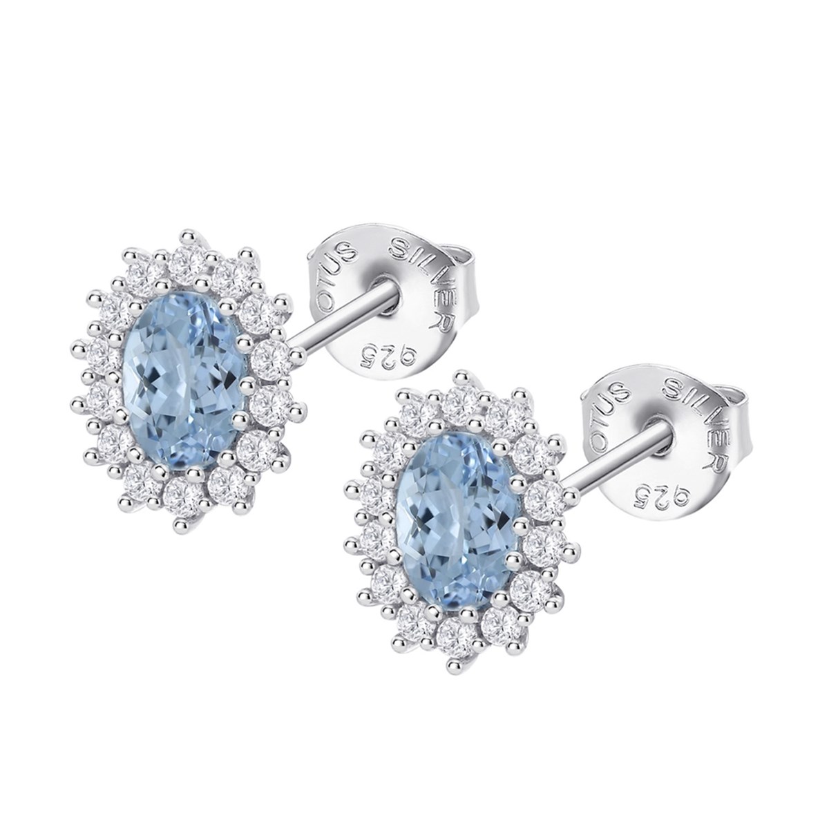 Boucles d'oreilles Lotus silver argent marguerite
bleu