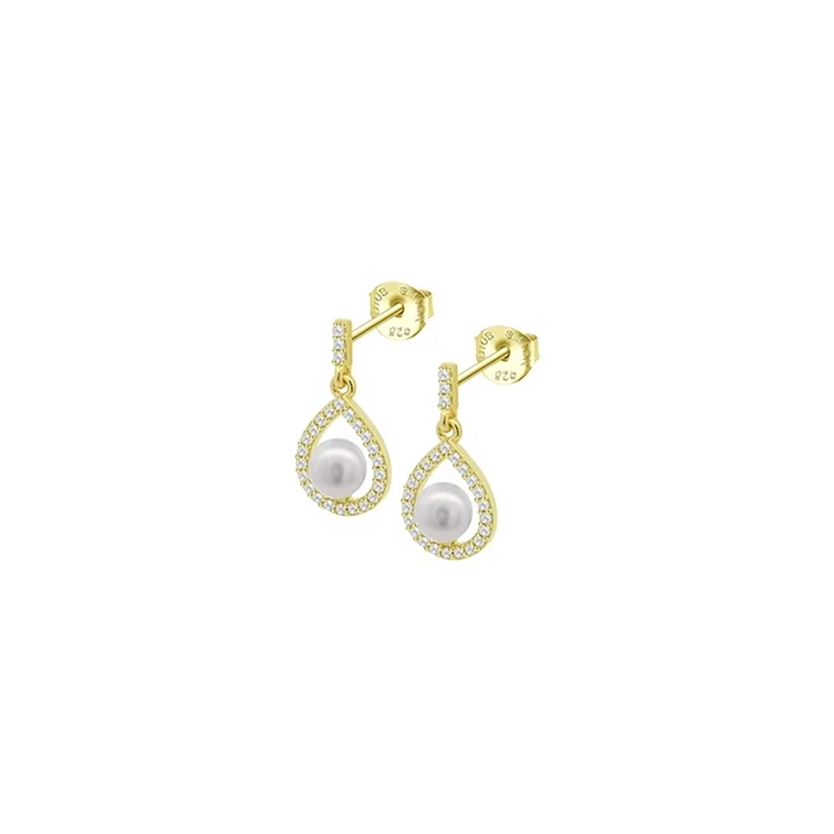 Lotus Silver gilded pearls/oxides earrings