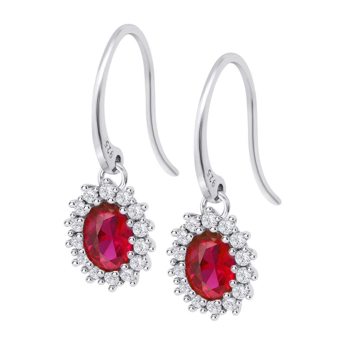 Boucles d'oreilles Lotus Silver argent marguerite
rouge