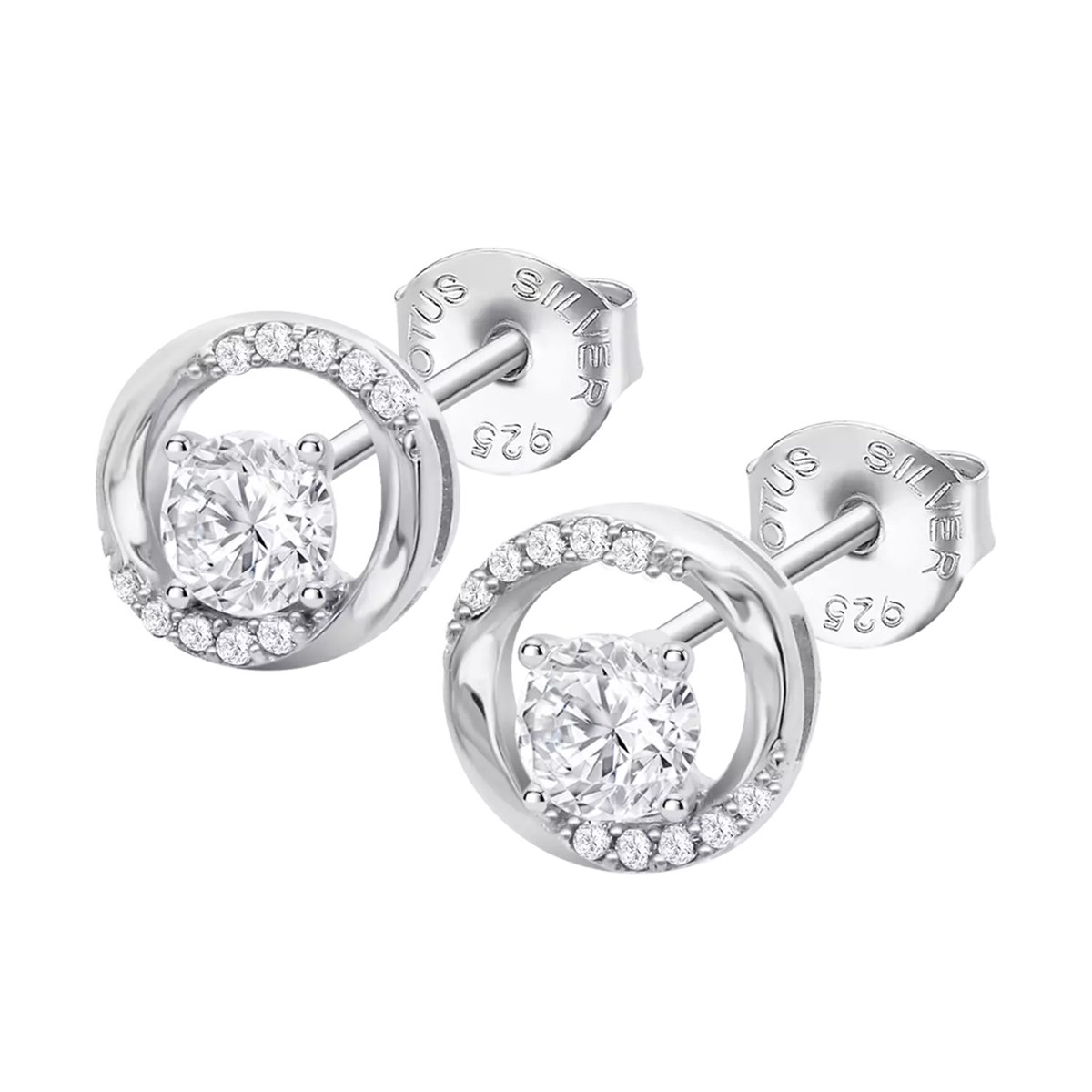 boucles d'oreilles Lotus Silver