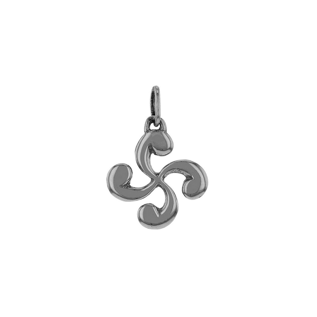 Pendentif croix basque en or blanc 18 carats 11mm