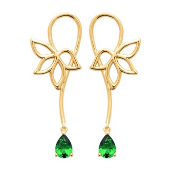 Boucles d'oreilles Brillaxis plaqué or
Fleur et perle verte