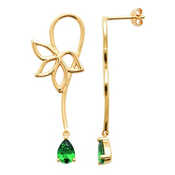 Boucles d'oreilles Brillaxis plaqué or
Fleur et perle verte