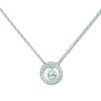 Collier Brillaxis pierre suspendue
or blanc 9 carats et oxydes