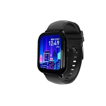 Montre mixte - FITNOW - Boitier rectangulaire - Bracelet en silicone noir
