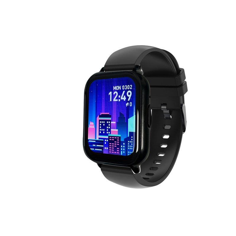 Montre mixte - FITNOW - Boitier rectangulaire - Bracelet en silicone noir