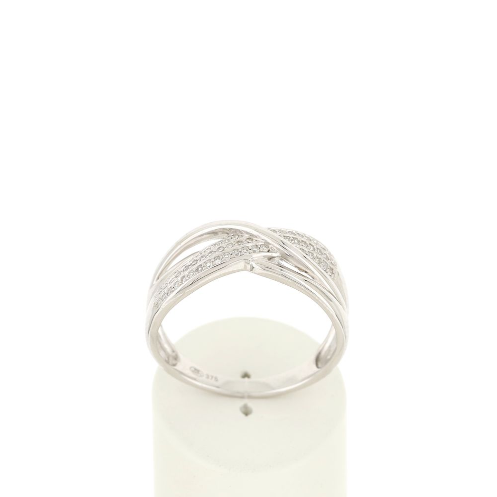 Bague MATY Or 375 blanc Diamants - vue 360