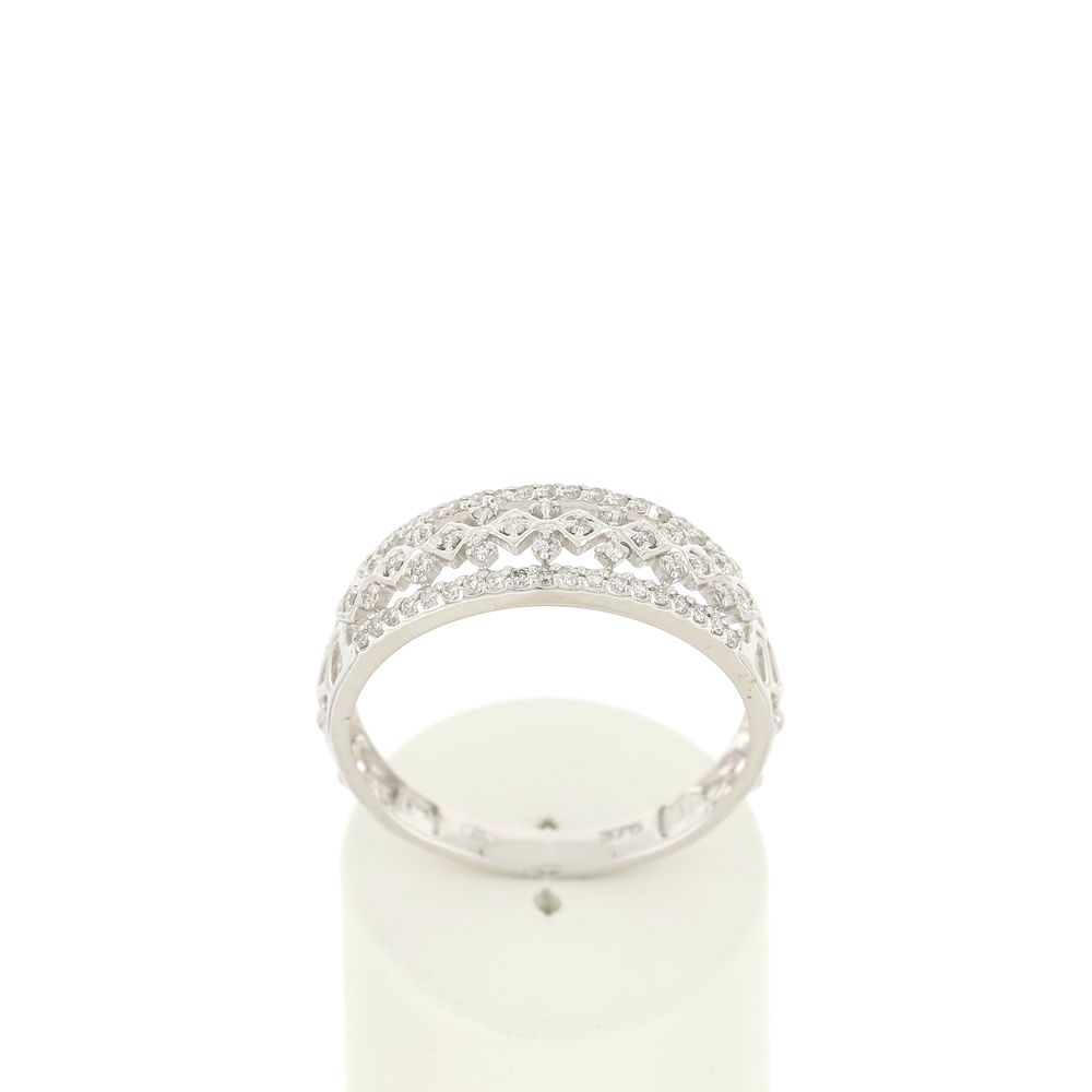 Bague MATY Or 375 blanc Diamants - vue 360