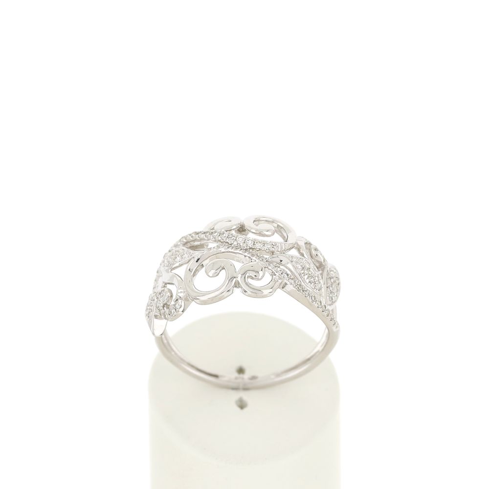 Bague MATY Or 375 blanc Diamants - vue 360