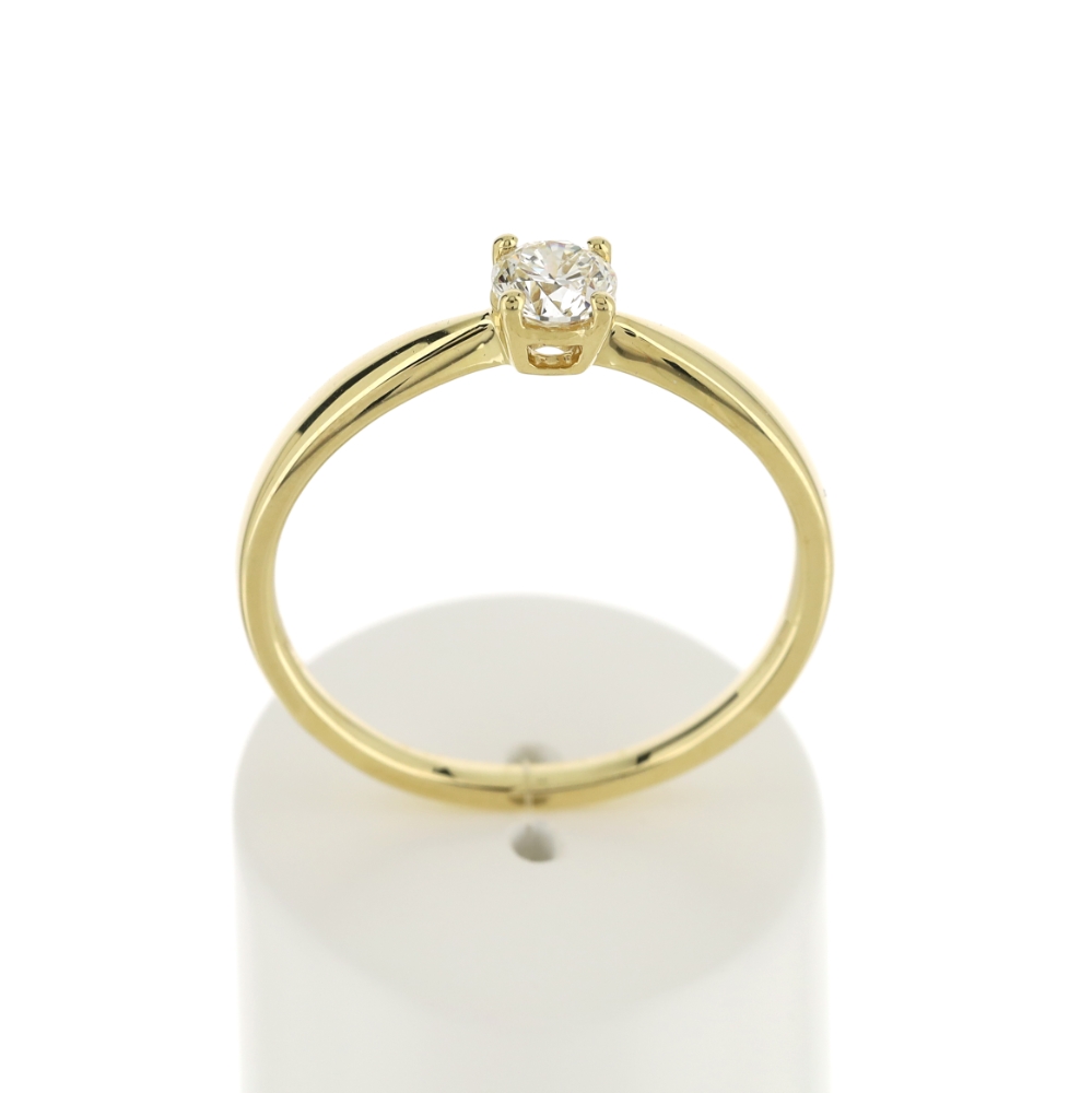 Solitaire or jaune 750 diamant 0.29 carat h/si - vue 360