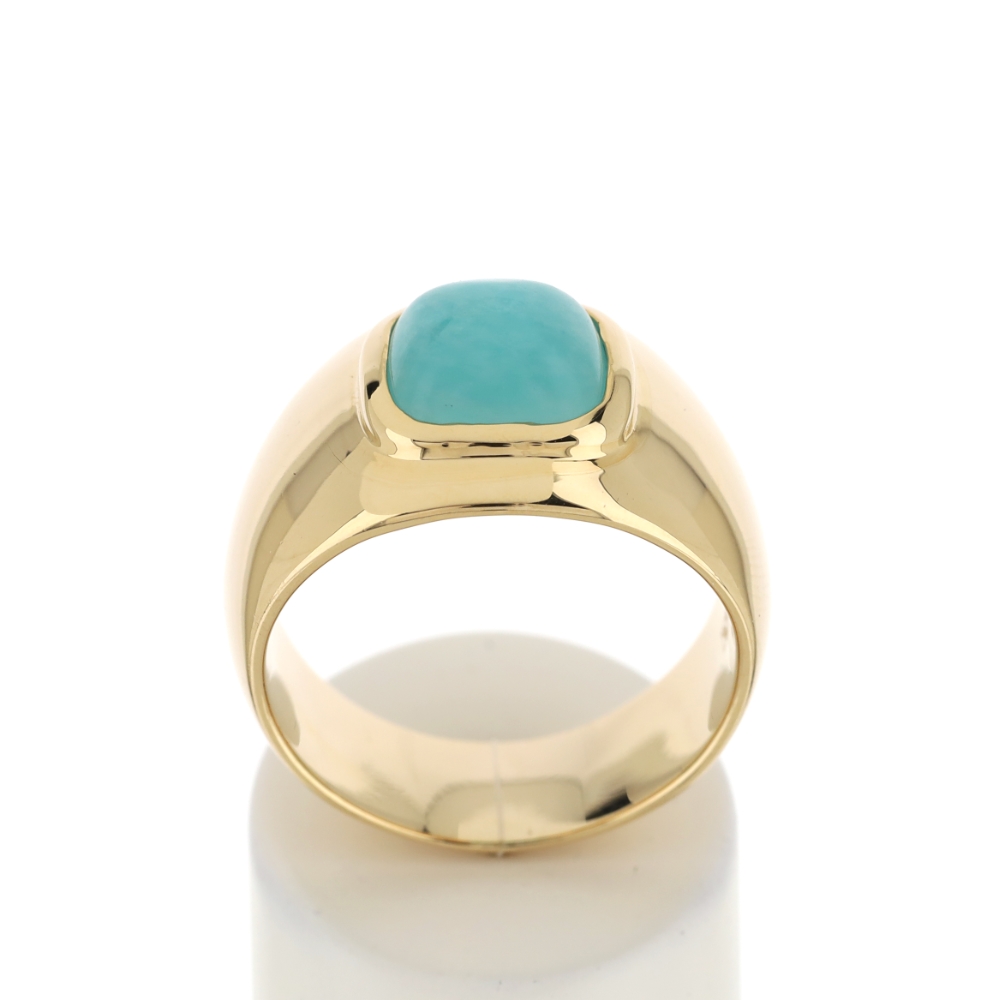 Bague plaqué or jaune amazonite - vue 360